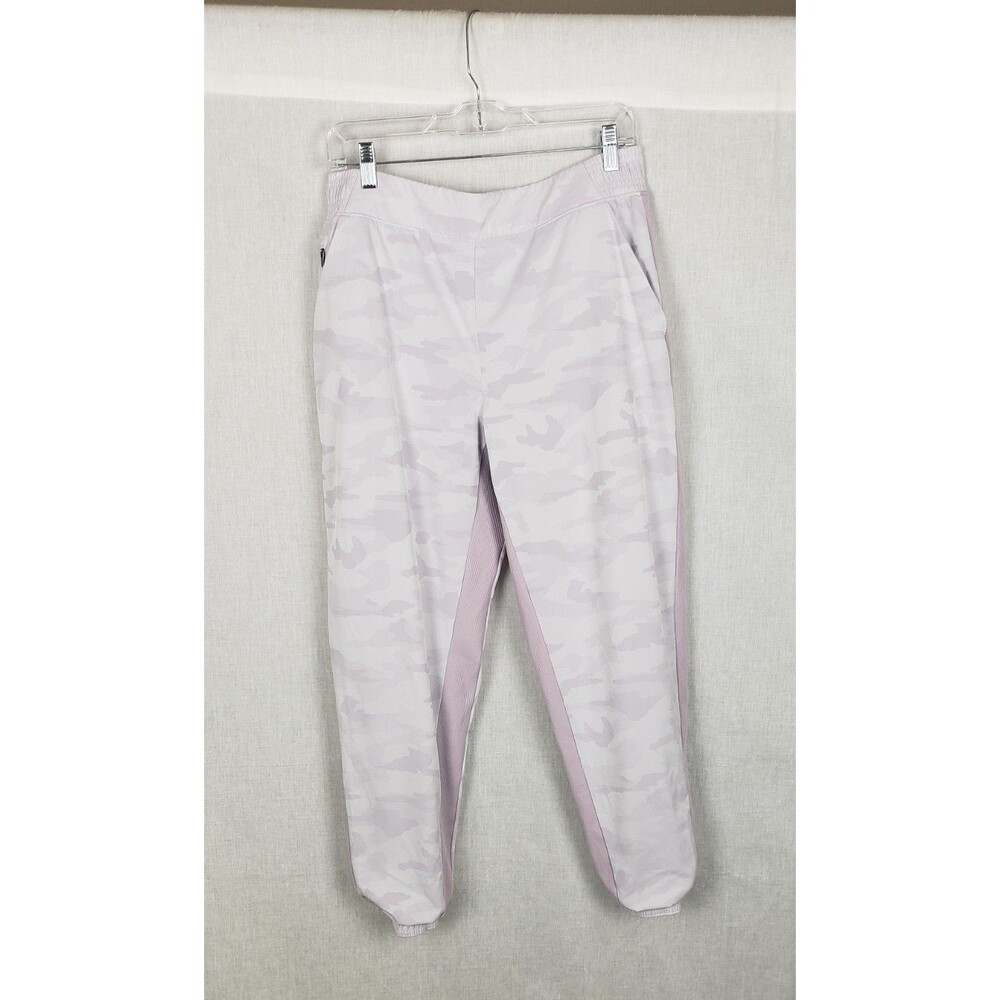 ATHLETA‎ Brooklyn Lined Camo Jogger Pants Luxed Shasta Purple Women's 12